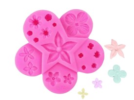 Molde silicona 17 flores surtidas